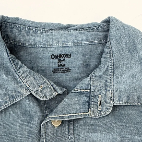 OshKosh B’Gosh Boys Chambray Long-Sleeve Button-Down Shirt - Picture 2 of 5